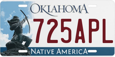 OK license plate 725APL