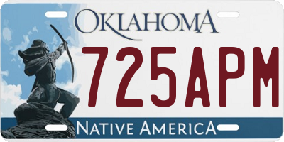 OK license plate 725APM