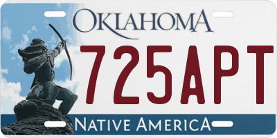 OK license plate 725APT
