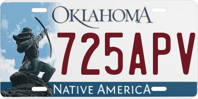 OK license plate 725APV