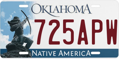 OK license plate 725APW