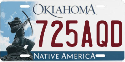 OK license plate 725AQD