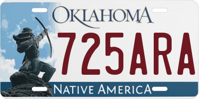 OK license plate 725ARA