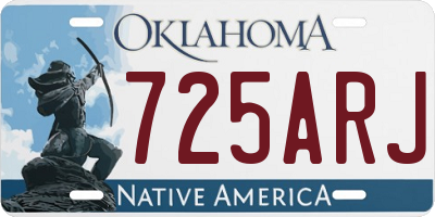 OK license plate 725ARJ