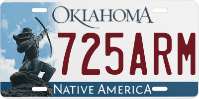 OK license plate 725ARM