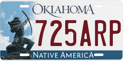 OK license plate 725ARP