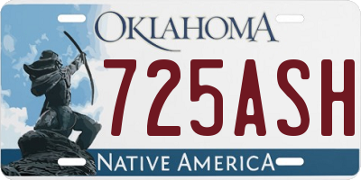 OK license plate 725ASH