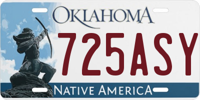 OK license plate 725ASY