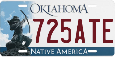 OK license plate 725ATE