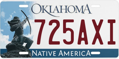 OK license plate 725AXI