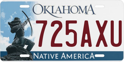 OK license plate 725AXU