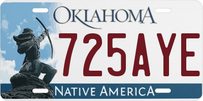 OK license plate 725AYE