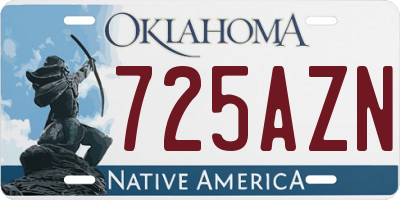 OK license plate 725AZN