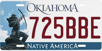OK license plate 725BBE