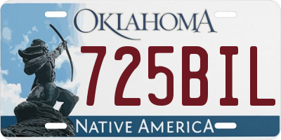 OK license plate 725BIL