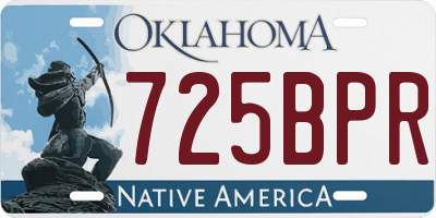 OK license plate 725BPR