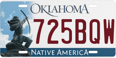 OK license plate 725BQW