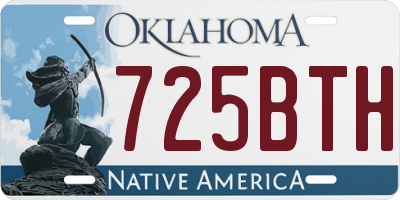 OK license plate 725BTH