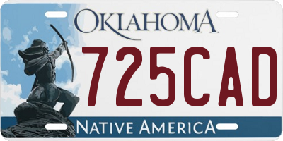 OK license plate 725CAD