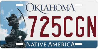 OK license plate 725CGN