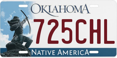 OK license plate 725CHL