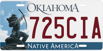 OK license plate 725CIA