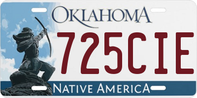 OK license plate 725CIE