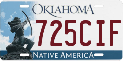 OK license plate 725CIF