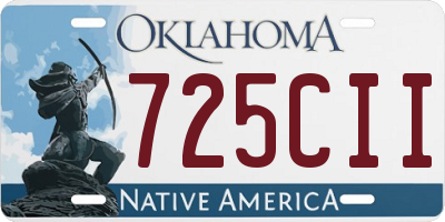 OK license plate 725CII