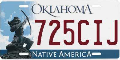 OK license plate 725CIJ