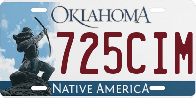 OK license plate 725CIM
