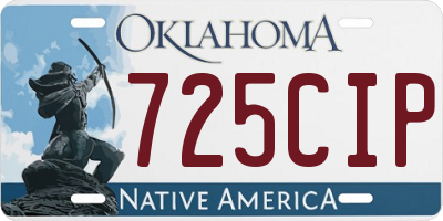 OK license plate 725CIP