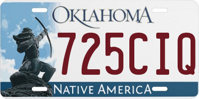 OK license plate 725CIQ
