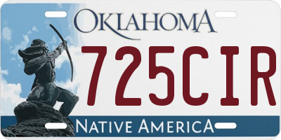 OK license plate 725CIR