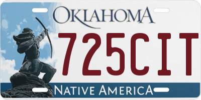 OK license plate 725CIT