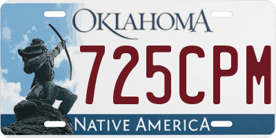 OK license plate 725CPM