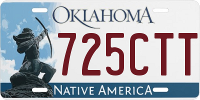 OK license plate 725CTT