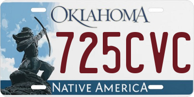 OK license plate 725CVC