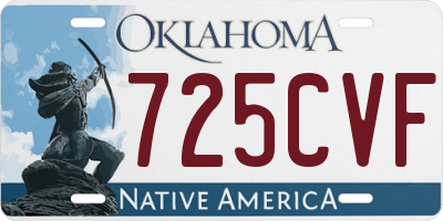 OK license plate 725CVF