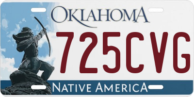 OK license plate 725CVG