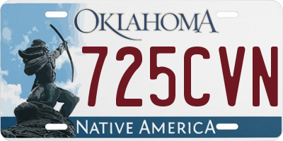 OK license plate 725CVN