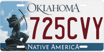 OK license plate 725CVY