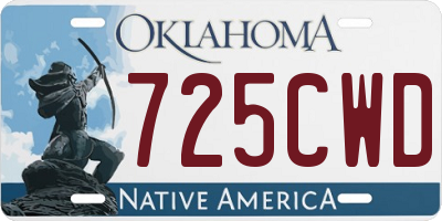 OK license plate 725CWD