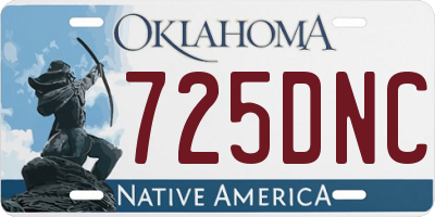 OK license plate 725DNC