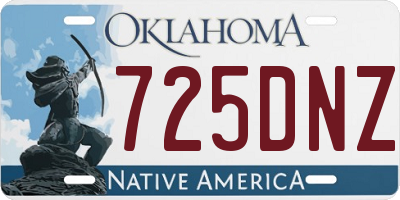 OK license plate 725DNZ