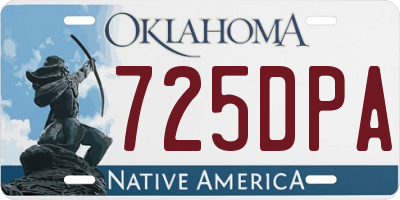 OK license plate 725DPA