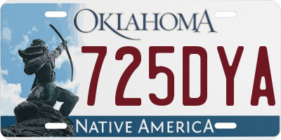 OK license plate 725DYA