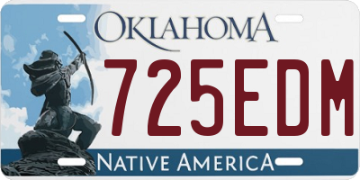 OK license plate 725EDM