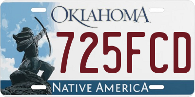 OK license plate 725FCD