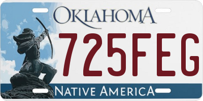 OK license plate 725FEG